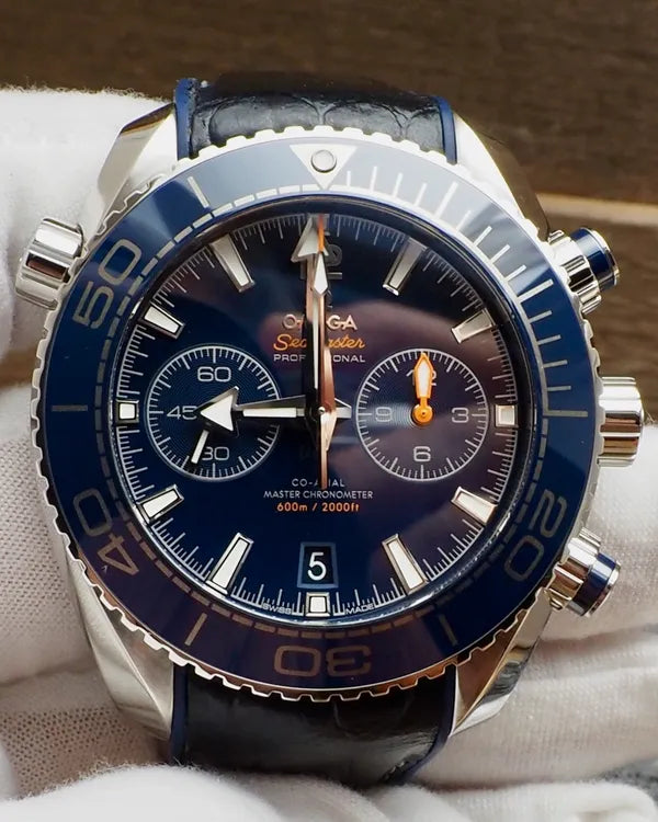 2016 Omega Seamaster Planet Ocean 600M 45.5MM Blue Dial Leather Strap (215.33.46.51.03.001)