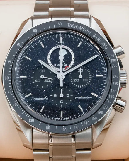 2017 Omega Speedmaster Moonphase 44.25MM Aventurine Dial Steel Bracelet (311.30.44.32.01.001)