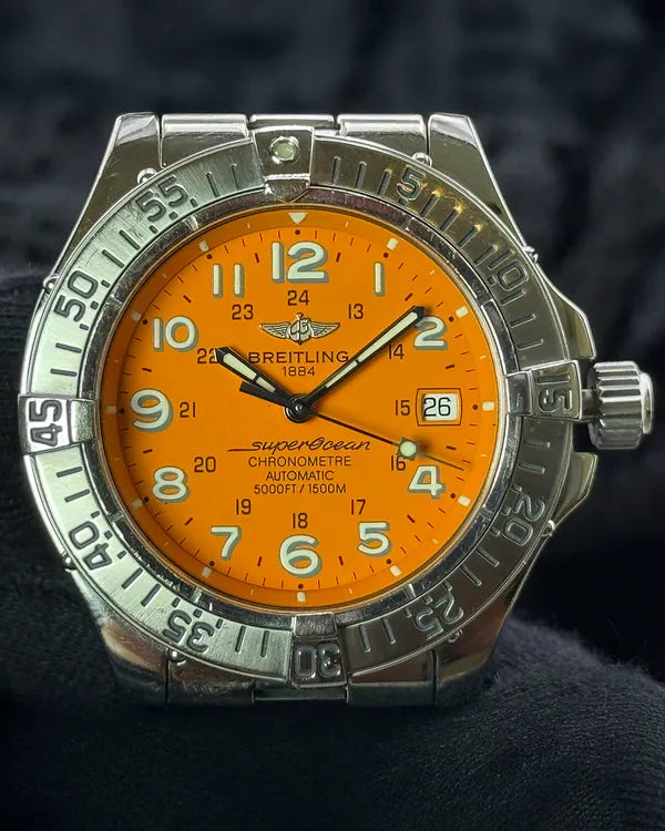 Breitling Superocean 42MM Orange Dial Steel Bracelet (A17360)