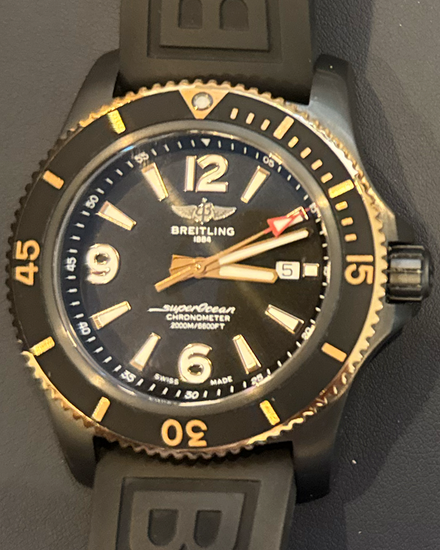 Breitling Superocean 46MM Black Dial Rubber Strap (U17368)