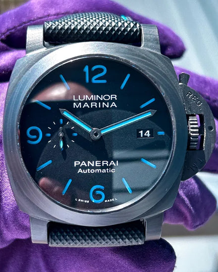2021 Panerai Luminor Marina Carbotech 44MM Black Dial Textile Strap (PAM01661)