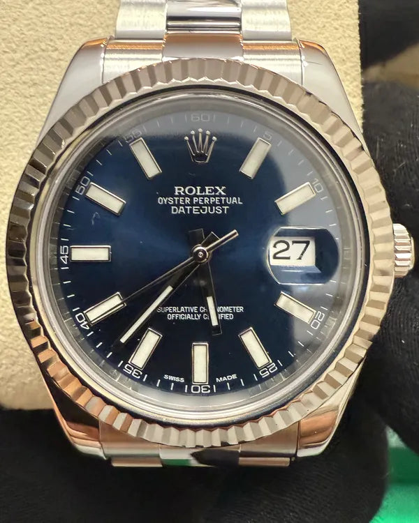 2015 Rolex Datejust II 41MM Blue Dial Oyster Bracelet (116334)
