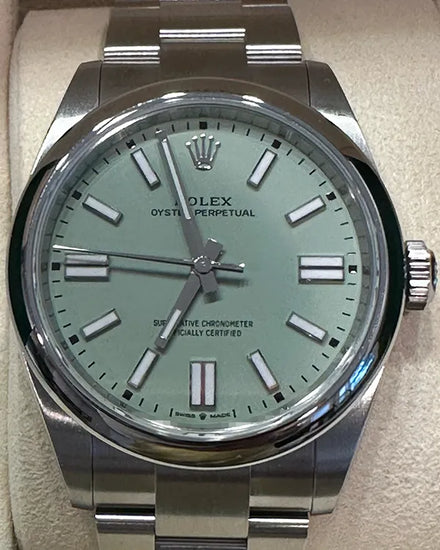 2025 Rolex Oyster Perpetual 41MM Pistachio Dial Oyster Bracelet (134300)