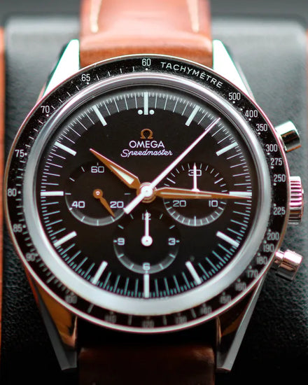 2021 Omega Speedmaster Professional Moonwatch “First Omega in Space” 39.7MM Black Dial Leather Strap (311.32.40.30.01.001)