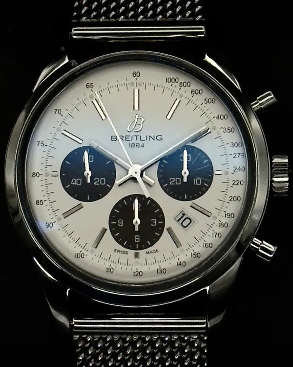 Breitling Transocean Chronograph 43MM Silver Dial Steel Bracelet (AB0152)