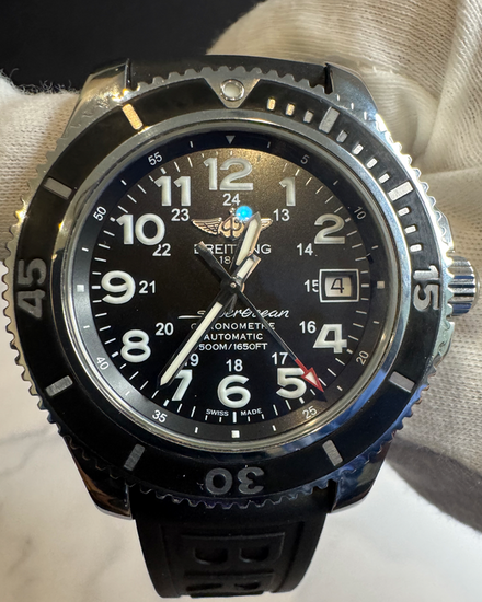 2018 Breitling Superocean II 42MM Black Dial Rubber Strap (A17365C9/BD67)