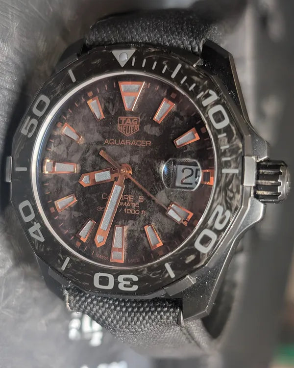Tag Heuer Aquaracer Boutique L.E. 41MM Carbon Dial Textile Strap (WBD218A.FC6445)
