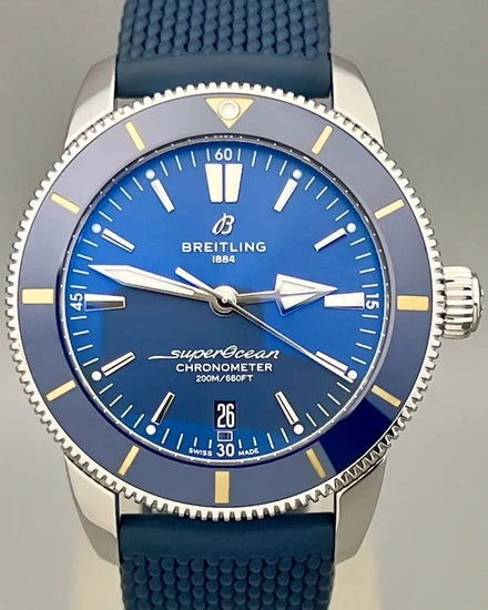 No Reserve - 2019 Breitling Superocean Heritage B20 44MM Blue Dial Rubber Strap (AB2030161C1S1)