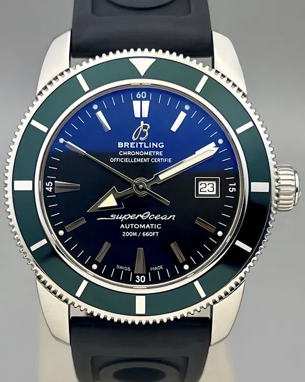 No Reserve - Breitling Superocean Heritage 42MM Black Dial Rubber Strap (A1732136)