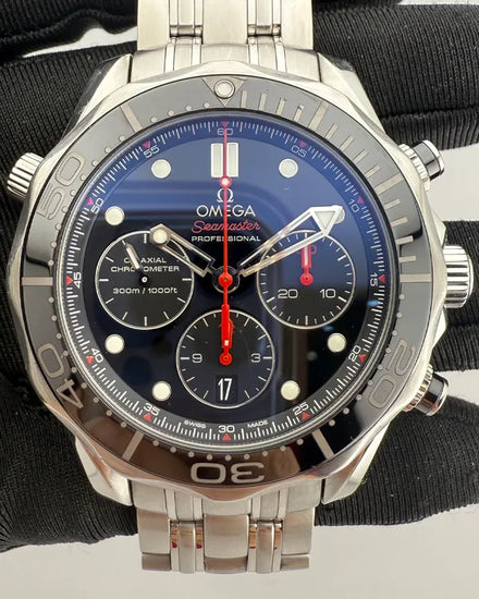 2022 Omega Seamaster Diver 300M Chronograph 44MM Black Dial Steel Bracelet (212.30.44.50.01.001)
