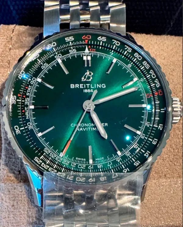 2025 Breitling Navitimer 41MM Green Dial Steel Bracelet (A17329371L1A1)