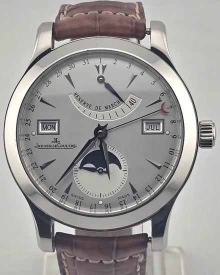 2008 Jaeger-LeCoultre Master Calendar 40MM Silver Dial Leather Strap (147.8.41.S)