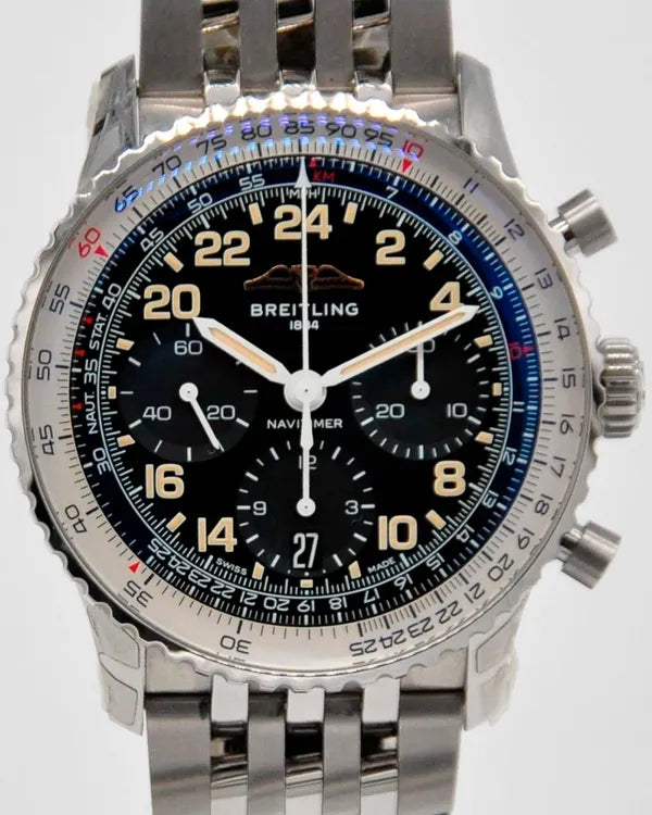 2022 Breitling Navitimer Cosmonaute B02 41MM Black Dial Steel Bracelet (PB02301A1B1A1)