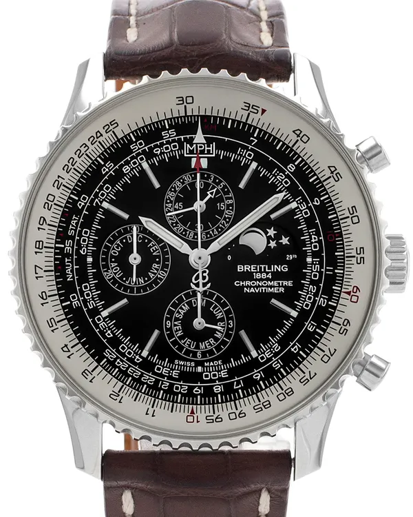 2016 Breitling Navitimer 1461 48MM Black Dial Leather Strap (A19380)