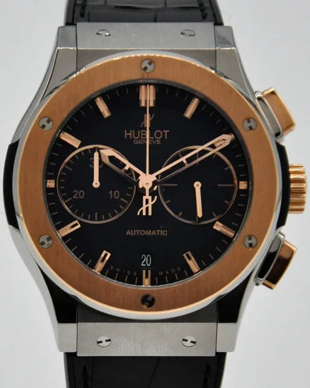 Hublot Classic Fusion Chronograph 45MM Black Dial Leather Strap (521.NO.1180.LR)
