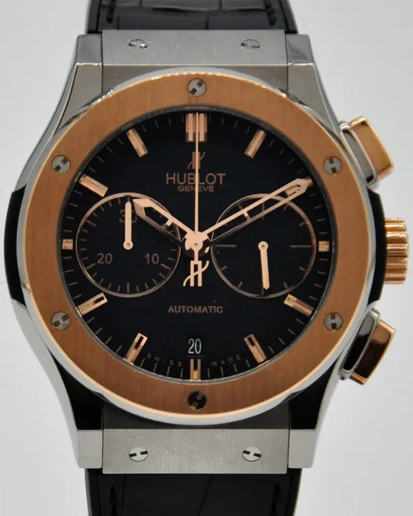 Hublot Classic Fusion Chronograph 45MM Black Dial Leather Strap (521.NO.1180.LR)