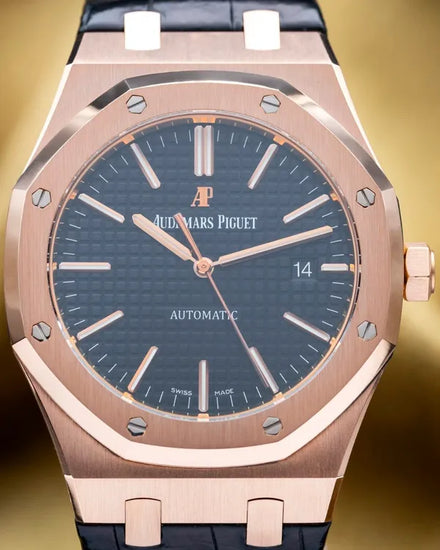 2013 Audemars Piguet Royal Oak 41MM Black Dial Leather Strap (15400OR.OO.D002CR.01)