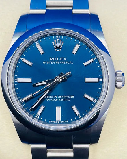 2025 Rolex Oyster Perpetual 34MM Blue Dial Oyster Bracelet (124200)