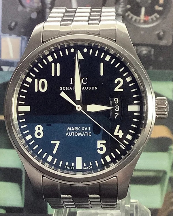 2015 IWC Schaffhausen Pilot XVII Mark 41MM Black Dial Steel Bracelet (IW326504)