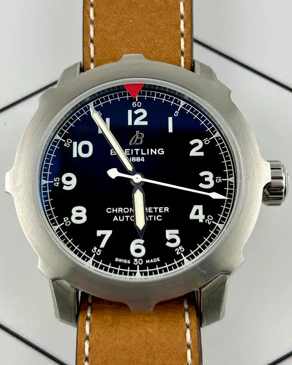 Breitling Aviator 8 46MM Black Dial Leather Strap (AB2040)