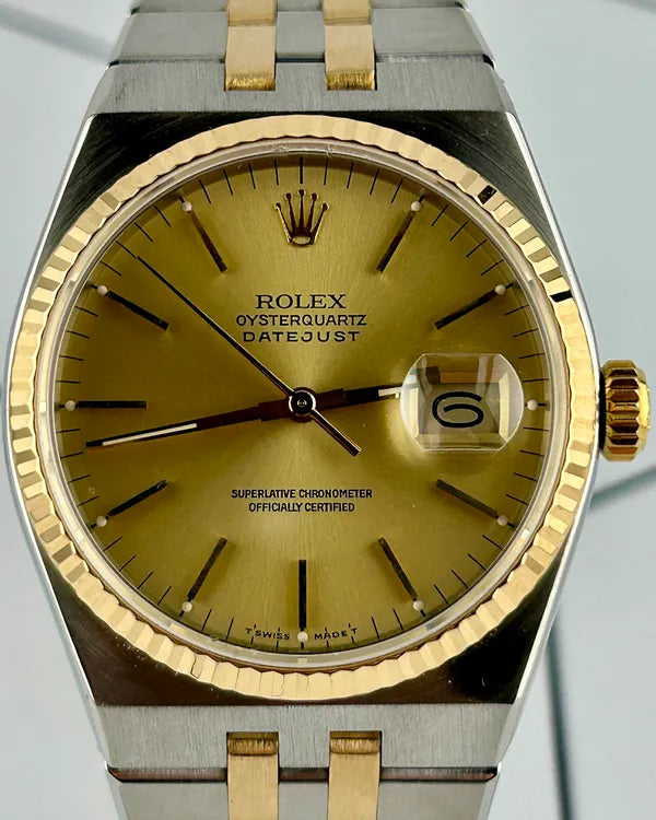 Rolex Datejust Oysterquartz 36MM Quartz Champagne Dial Two-Tone Bracelet (17013)