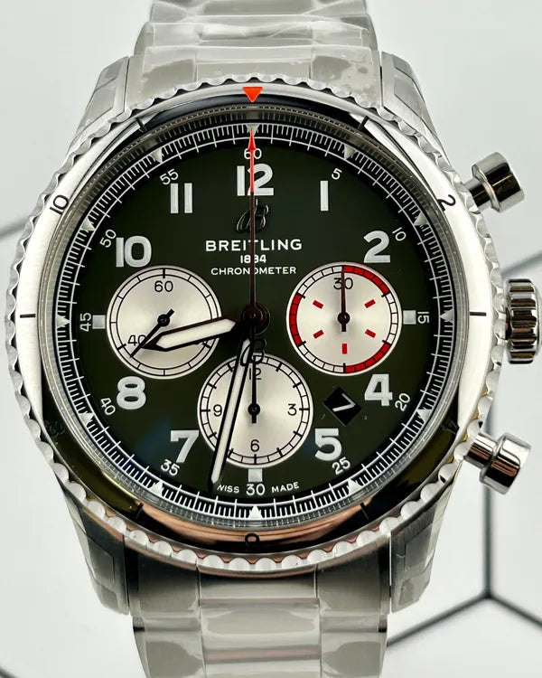 Breitling Aviator 8 43MM Green Dial Steel Bracelet (AB0119)