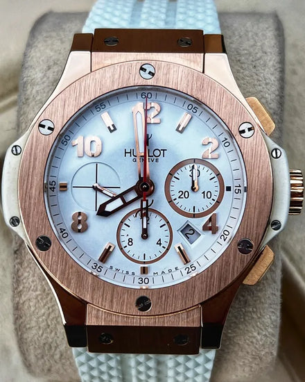 Hublot Big Bang Porto Cervo "Summer Edition" Rose Gold 44MM White Dial Rubber Strap (301.PE.230.RW)