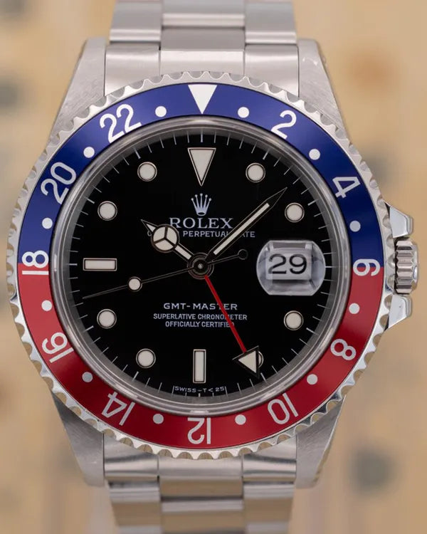 Rolex GMT-Master "Pepsi" 40MM Black Dial Oyster Bracelet (16700)