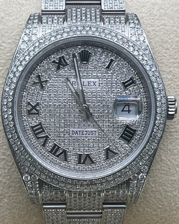 Rolex Datejust 41MM Aftermarket Diamond Pavé Dial Aftermarket Oyster Bracelet (126300)