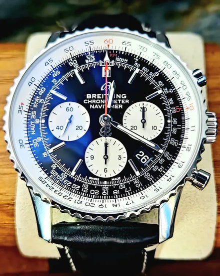 Breitling Navitimer B01 43MM Black Dial Leather Strap (AB0121)