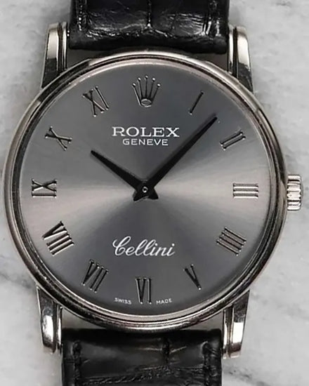 Rolex Cellini 32MM Grey Dial Leather Strap (5116)