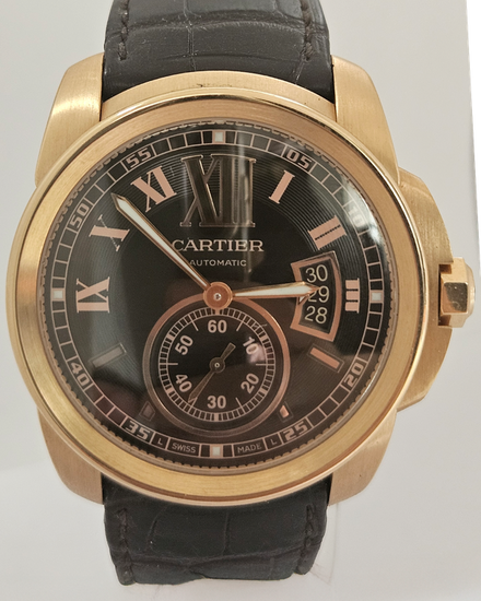 Cartier Calibre De Cartier 42MM Brown Dial Leather Strap (W7100007)