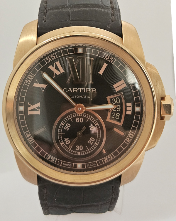Cartier Calibre De Cartier 42MM Brown Dial Leather Strap (W7100007)