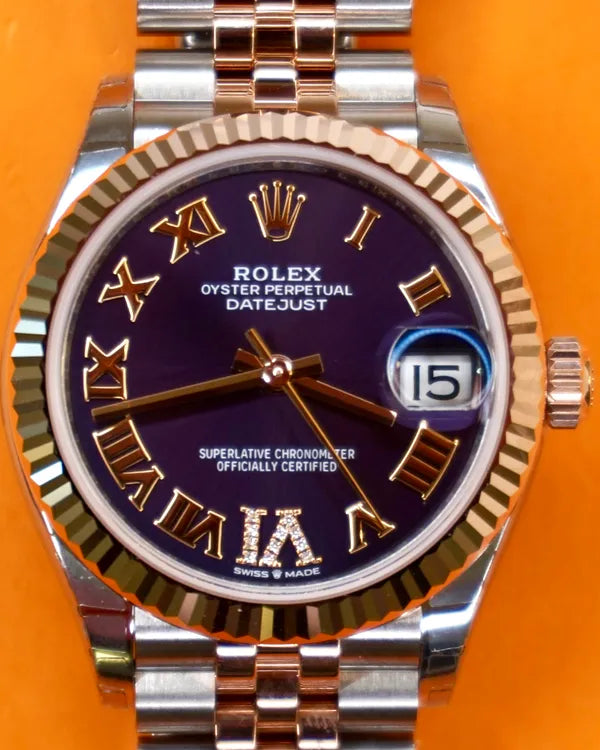 2024 Rolex Datejust 31MM Purple Aubergine Dial Two-Tone Super Jubilee Bracelet (278271)