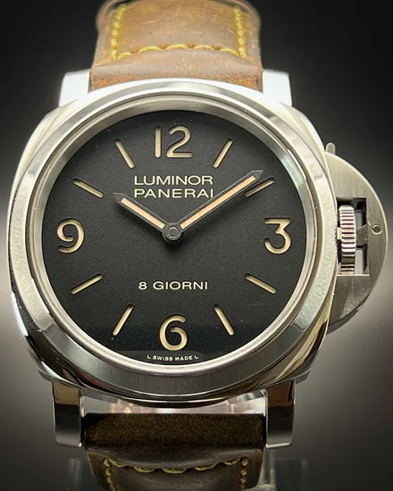 2023 Panerai Luminor 8 Giorni 44MM Black Dial Leather Strap (PAM00914)