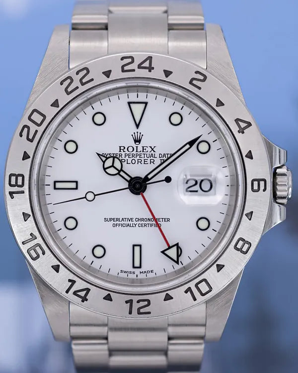 2000 (P Serial) Rolex Explorer II "Polar" 40MM White Dial Oyster Bracelet (16570)