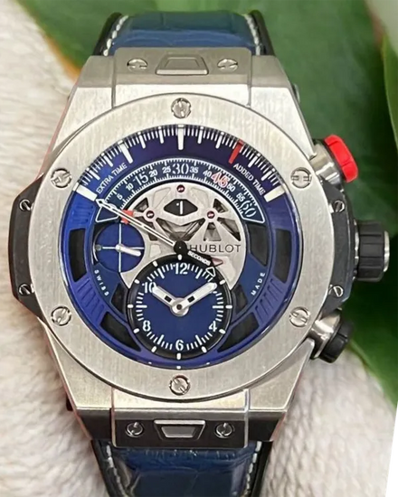 Hublot Big Bang Unico Retrograde Paris Saint-Germain 45MM Blue Dial Leather Strap (413.NX.1129.LR.PSG15)