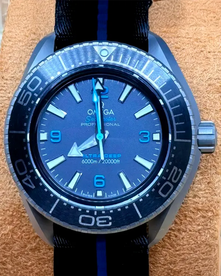 2022 Omega Seamaster Planet Ocean 6000M "Ultra Deep" 45.5MM Black Dial Textile Strap (215.92.46.21.01.001)