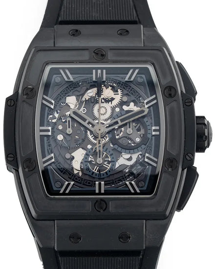 2018 Hublot Spirit Of Big Bang "All Black" L.E. 42MM Skeleton Dial Rubber Strap (641.CI.0110.RX)