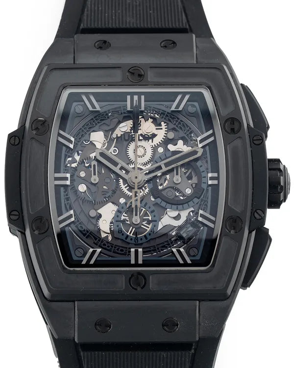 2018 Hublot Spirit Of Big Bang "All Black" L.E. 42MM Skeleton Dial Rubber Strap (641.CI.0110.RX)