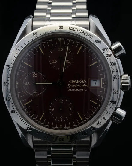 1994 Rare Omega Speedmaster 39MM Burgundy Dial Steel Bracelet (3511.61)
