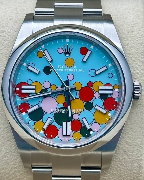 2024 Rolex Oyster Perpetual 41MM Turquoise "Celebration" Dial Oyster Bracelet (124300)