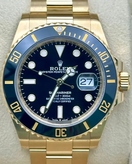 2023 Rolex Submariner Date 41MM Black Dial Yellow Gold Oyster Bracelet (126618LN)