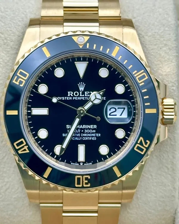 2023 Rolex Submariner Date 41MM Black Dial Yellow Gold Oyster Bracelet (126618LN)