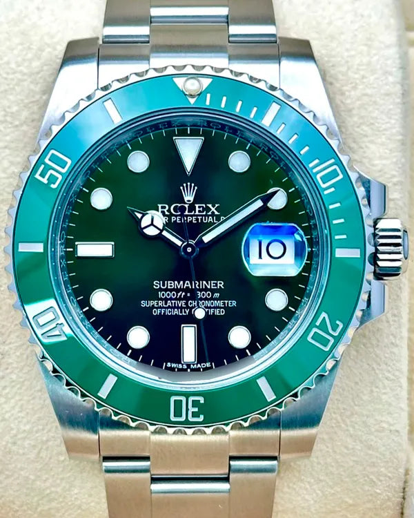 2016 Rolex Submariner Date "Hulk" 40MM Green Dial Oyster Bracelet (116610LV)