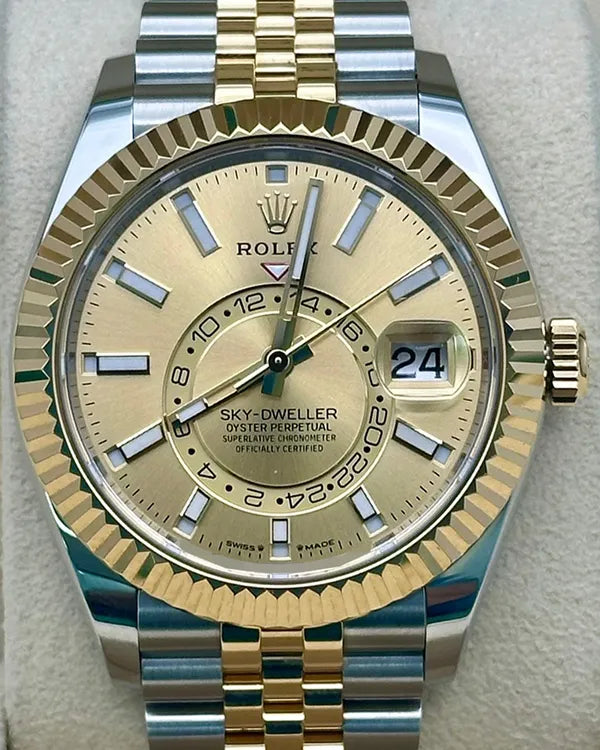 2024 Rolex Sky-Dweller 42MM Champagne Dial Two-Tone Jubilee Bracelet (336933)