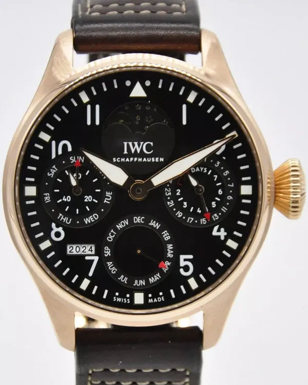 2019 IWC Schaffhausen Pilot Perpetual Calendar "Latin America" L. E. 46MM Black Dial Leather Strap (IW502804)