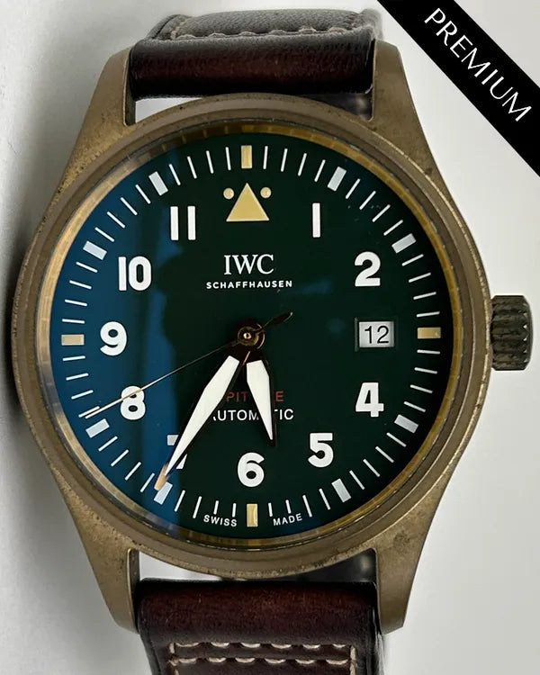 2019 IWC Schaffhausen Pilot Spitfire 39MM Green Dial Leather Strap (IW326802)