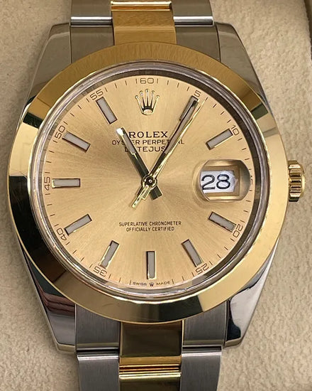 2023 Rolex Datejust 41MM Champagne Dial Two-Tone Oyster Bracelet (126303)