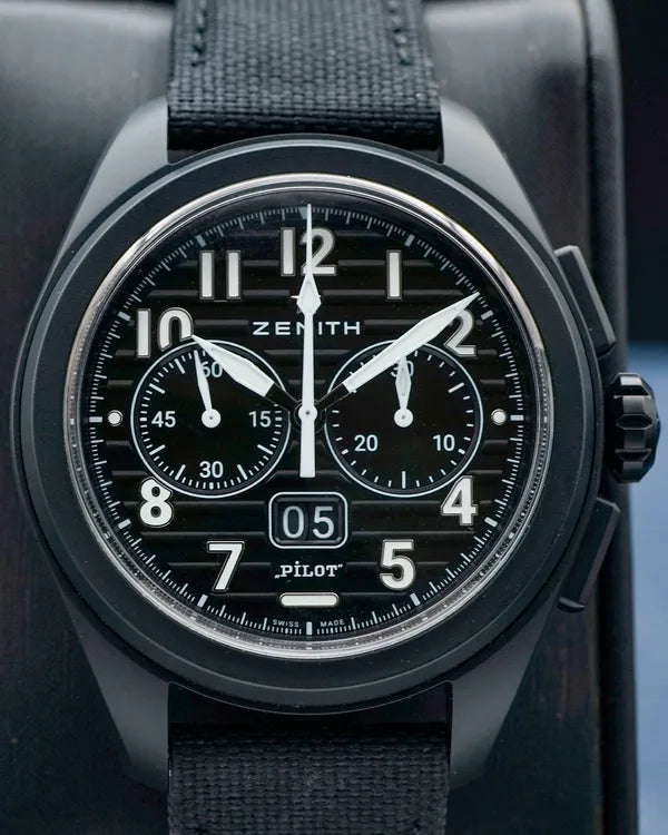 2023 Zenith Pilot Big Date Flyback 42.5MM Black Dial Textile Strap (49.4000.3652/21.I001)